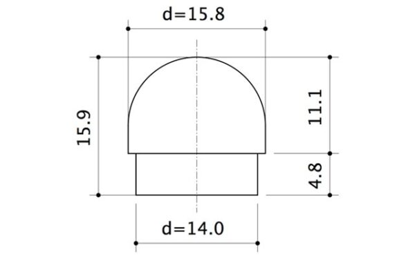 Cover cap XL 16mm 0 63in round OPT4416 b 1