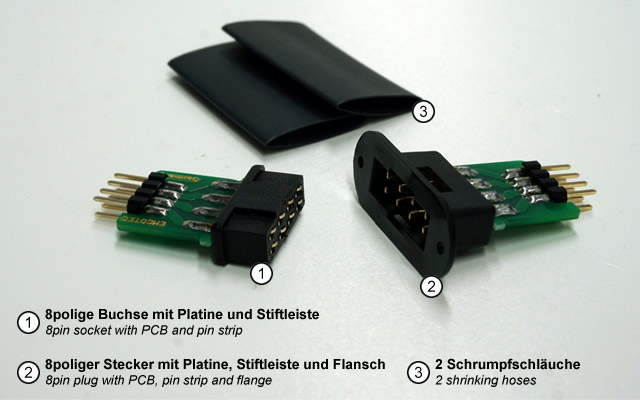 Wing connector 8pin with pin strip plug socket A85405 b 5 Wing connector 8pin with pin strip plug socket A85405 b 5