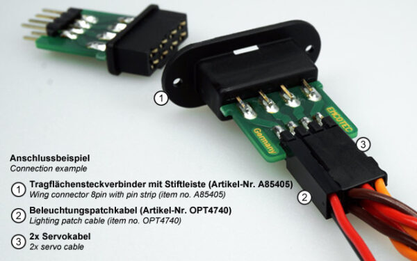 Wing connector 8pin with pin strip plug socket A85405 b 6