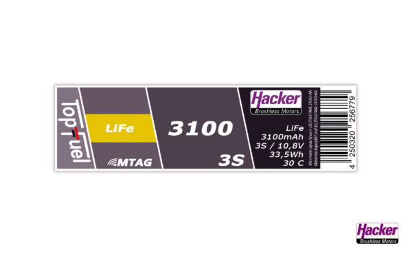 TopFuel LiFe 30C 3100mAh 3S MTAG 93100351 b 1