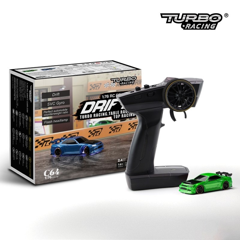 Turbo Racing 1/76 C64 DRIFT RC Car RTR (Metallic blue) - Greek Jets